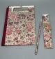 Preview: Klemmmappe Stifthalter Bleistift Kugelschreiber Dekor Blumen rot Geschenkset
